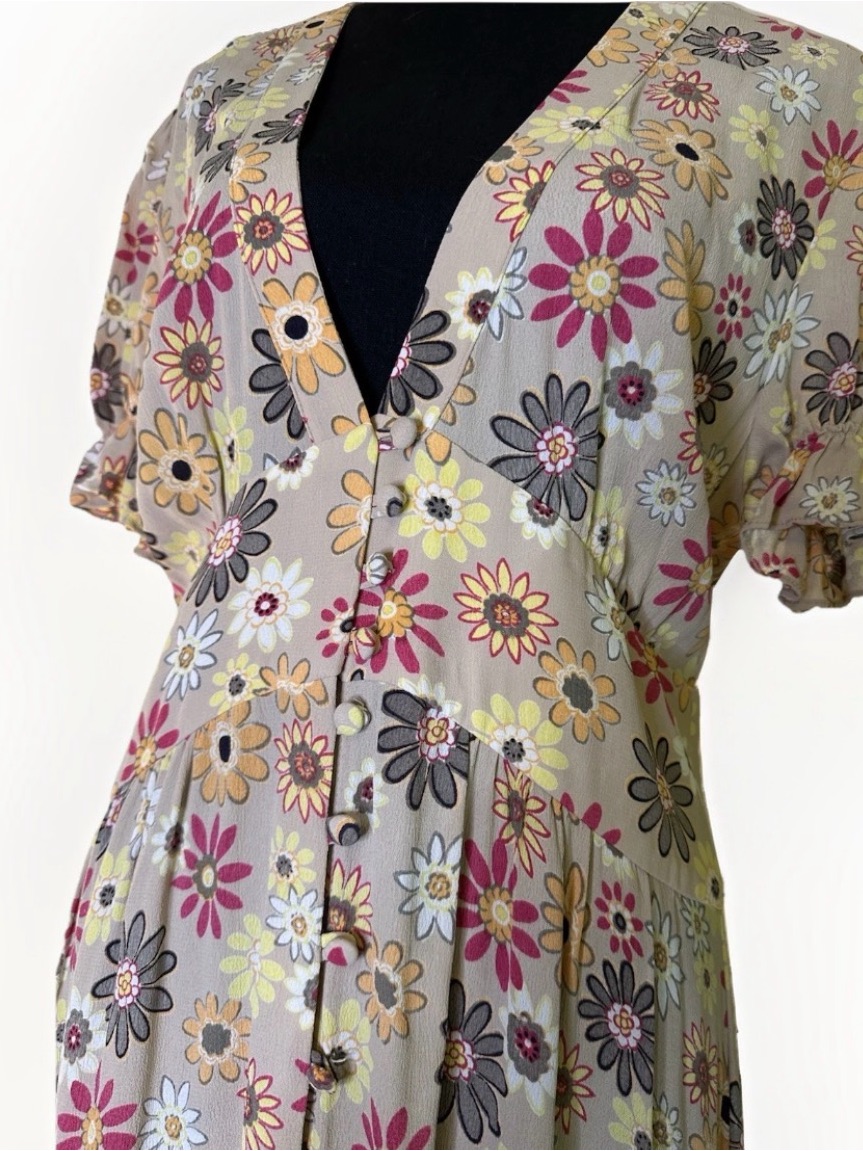 Monte Floral Maxi Dress Floral Full Button Sz L Boho Cottage Core $125 New — image 4 of 8